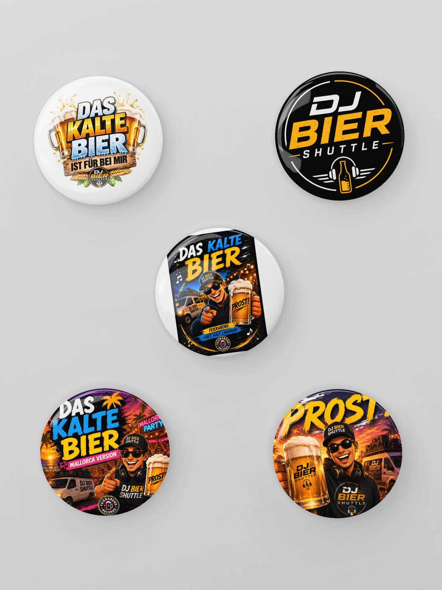 Das kalte Bier Button Set - 5 Stück product image (1)