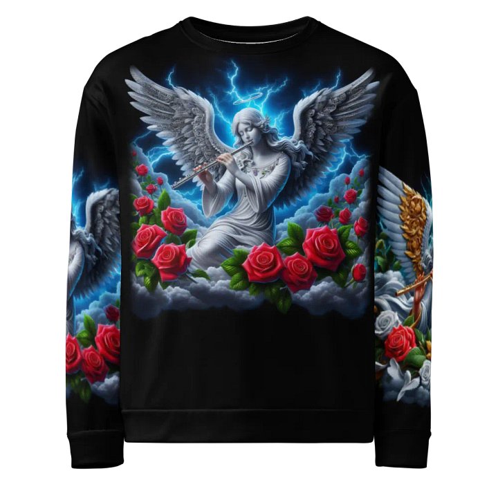 Angels making Music with a Flute - All-Over Unisex Sweatshirt #14 product image (1)