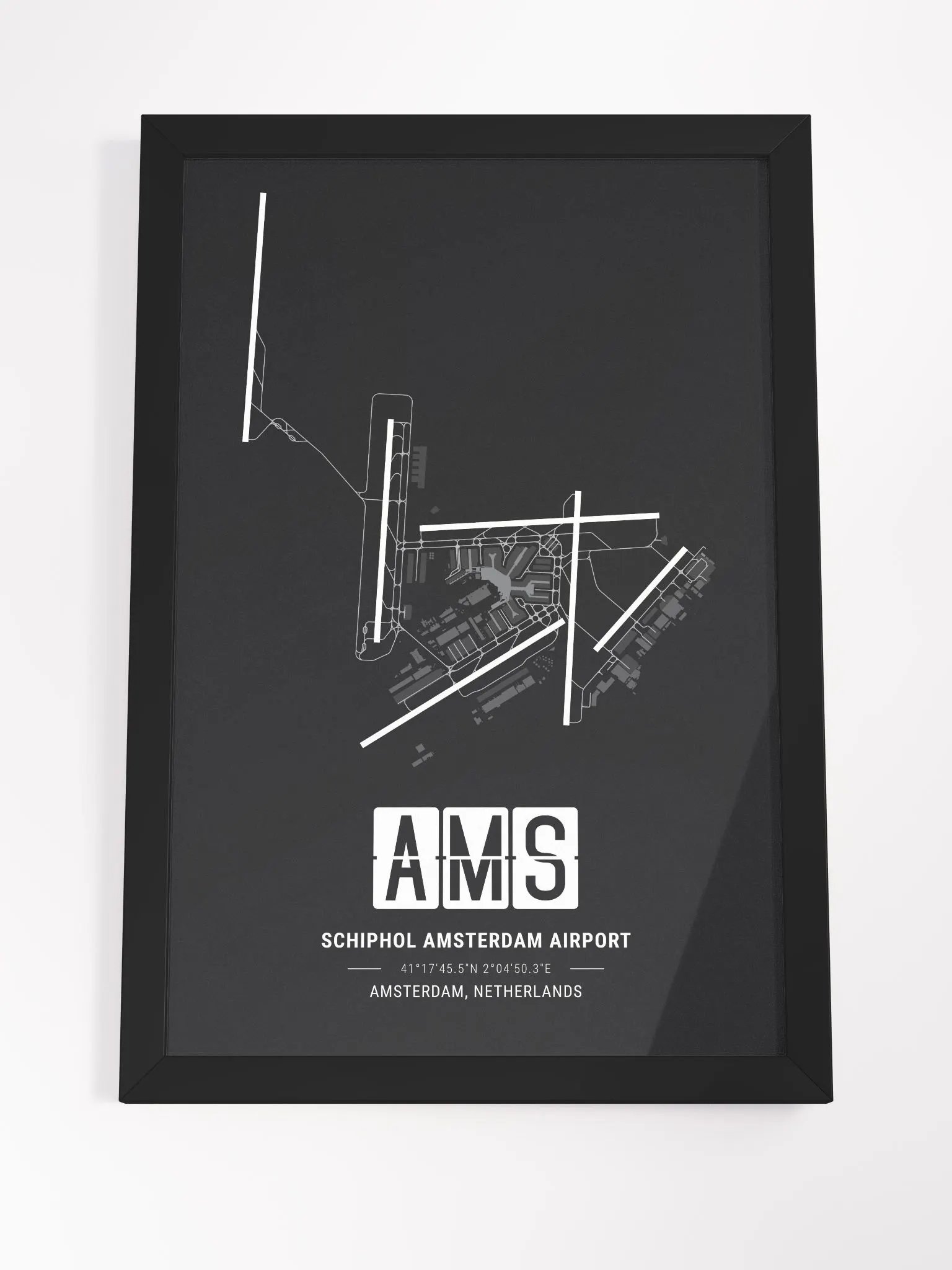 Framed Airport AMS Premium Map On Matt Paper product image (4)