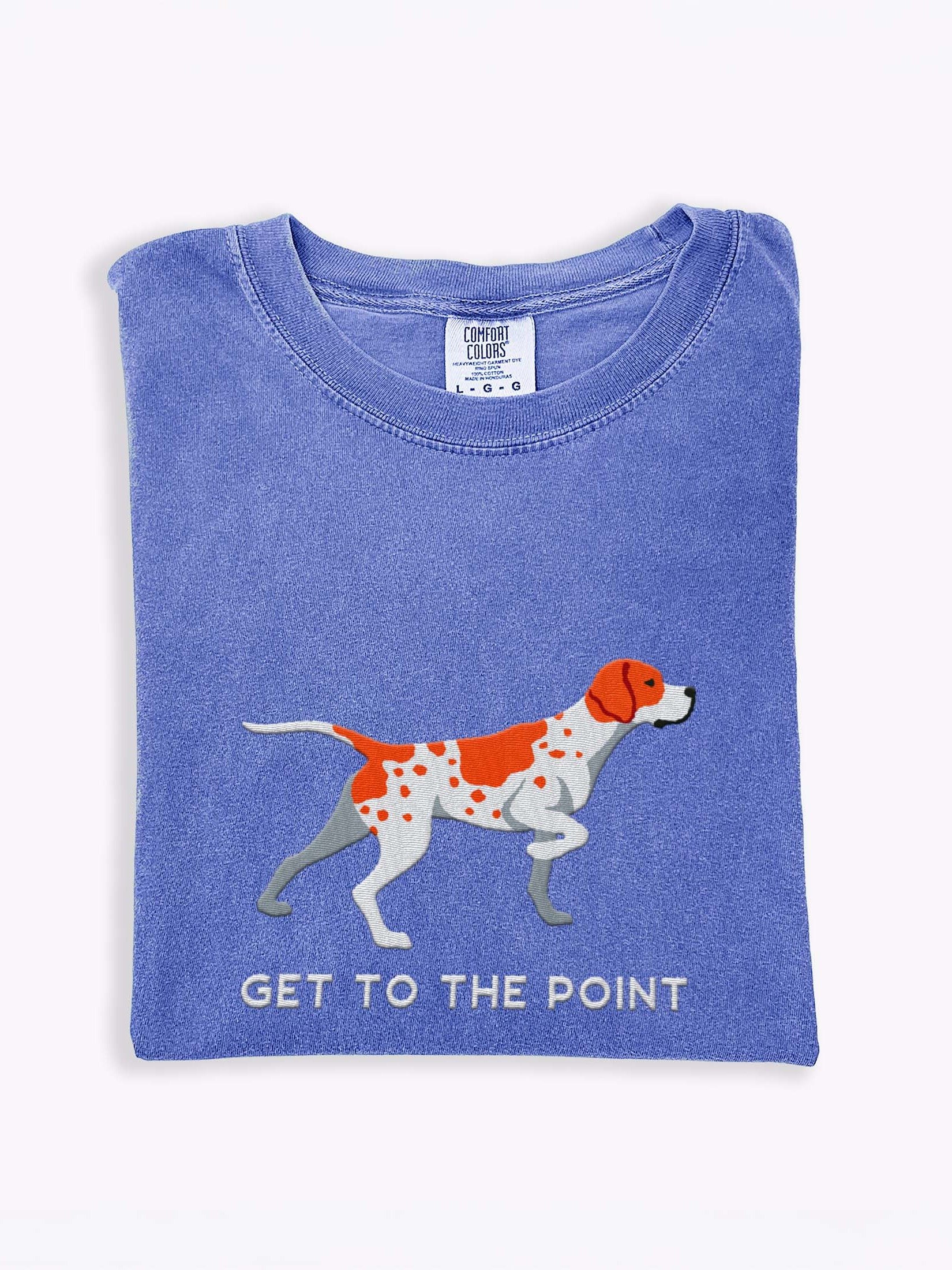 Get to the Point T-Shirt(Embroidered) of an English Pointer(Orange & White) product image (2)