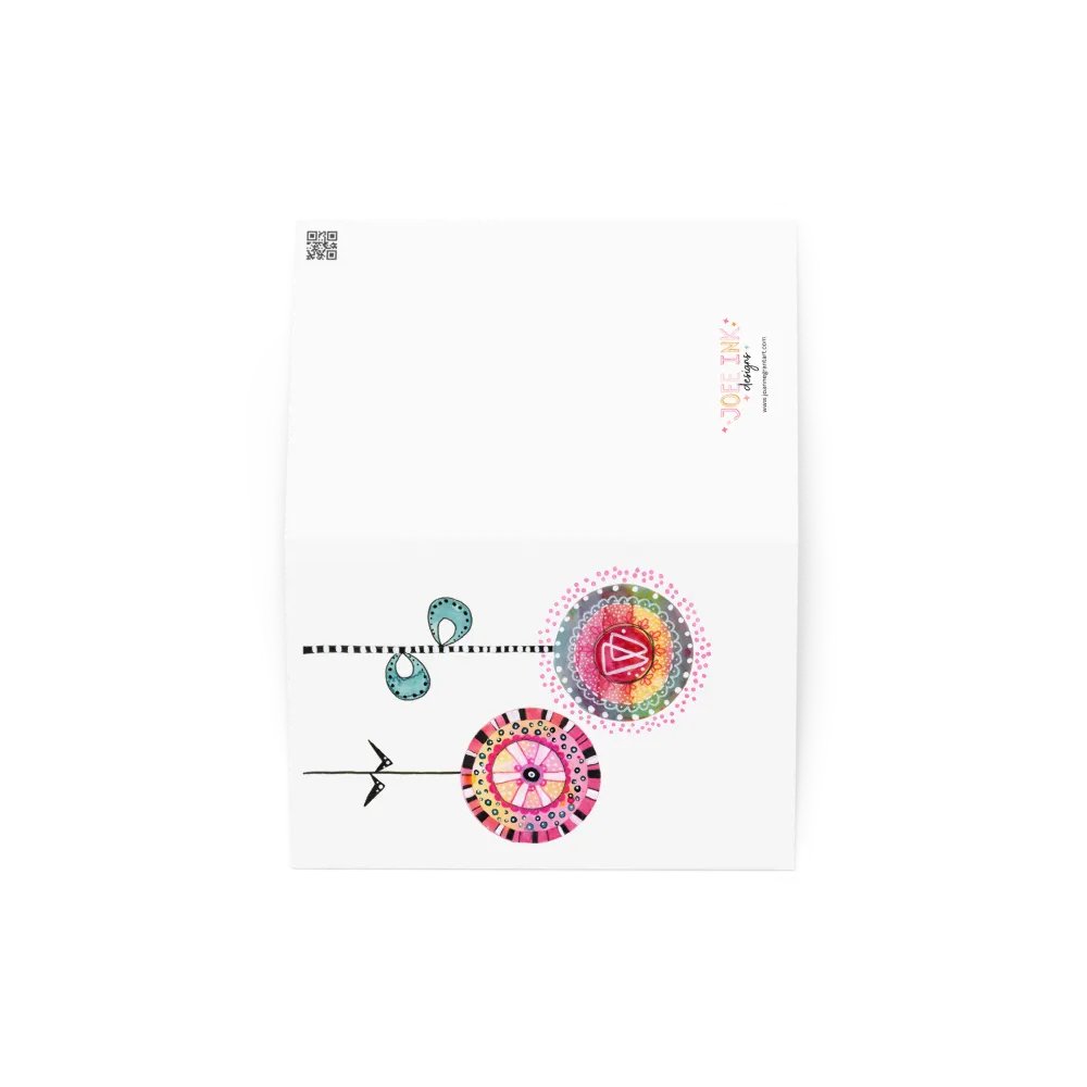 Whimsical Watercolor and Ink Flower Greeting Card product image (4)