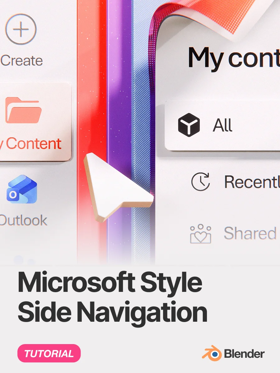 Microsoft Style Side Navigation – .blend [Project File] product image (1)