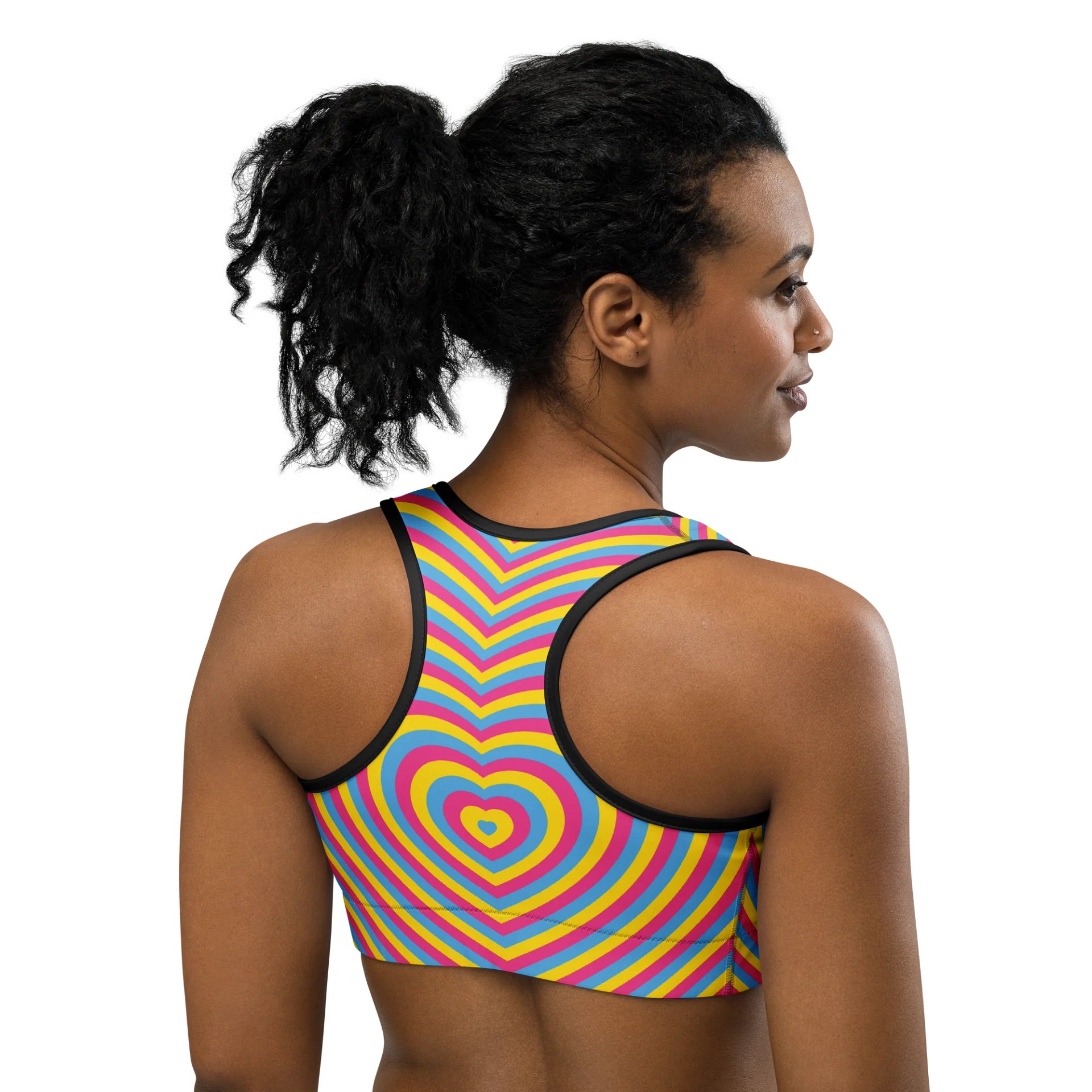 Pansexual Pride Hearts Sports Bra product image (4)