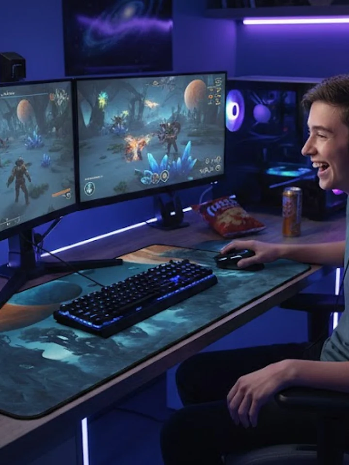 Blue Alien World Deskmat product image (1)