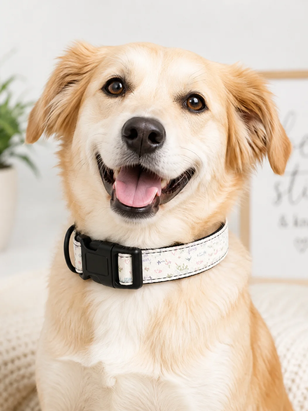 Faith Over Fear Christian Dog Collar – Pastel Faith Pet Collar product image (1)
