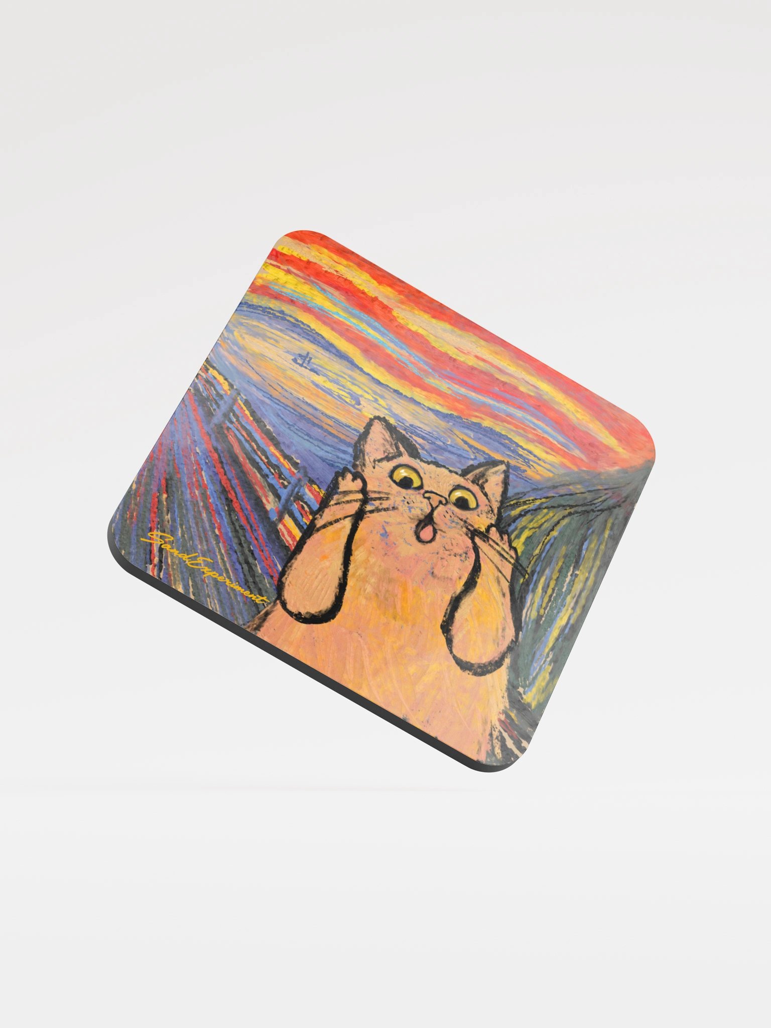 Scream Cat Painting Coaster product image (1)
