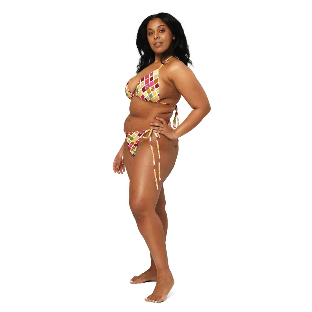 Colorful Square Pattern Design String Bikini - v5 product image (8)