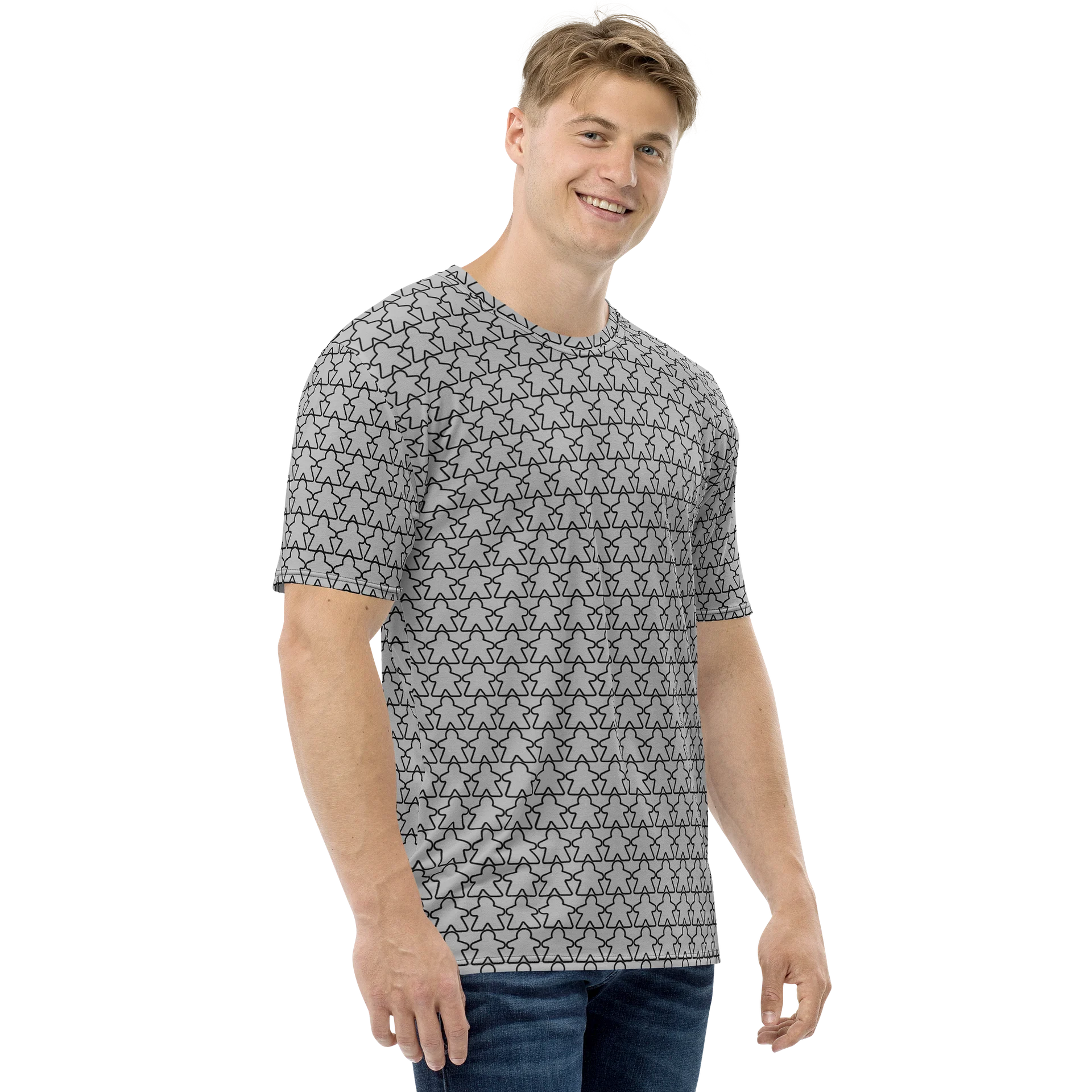 The All-Over Meeple T-Shirt - Grey product image (4)