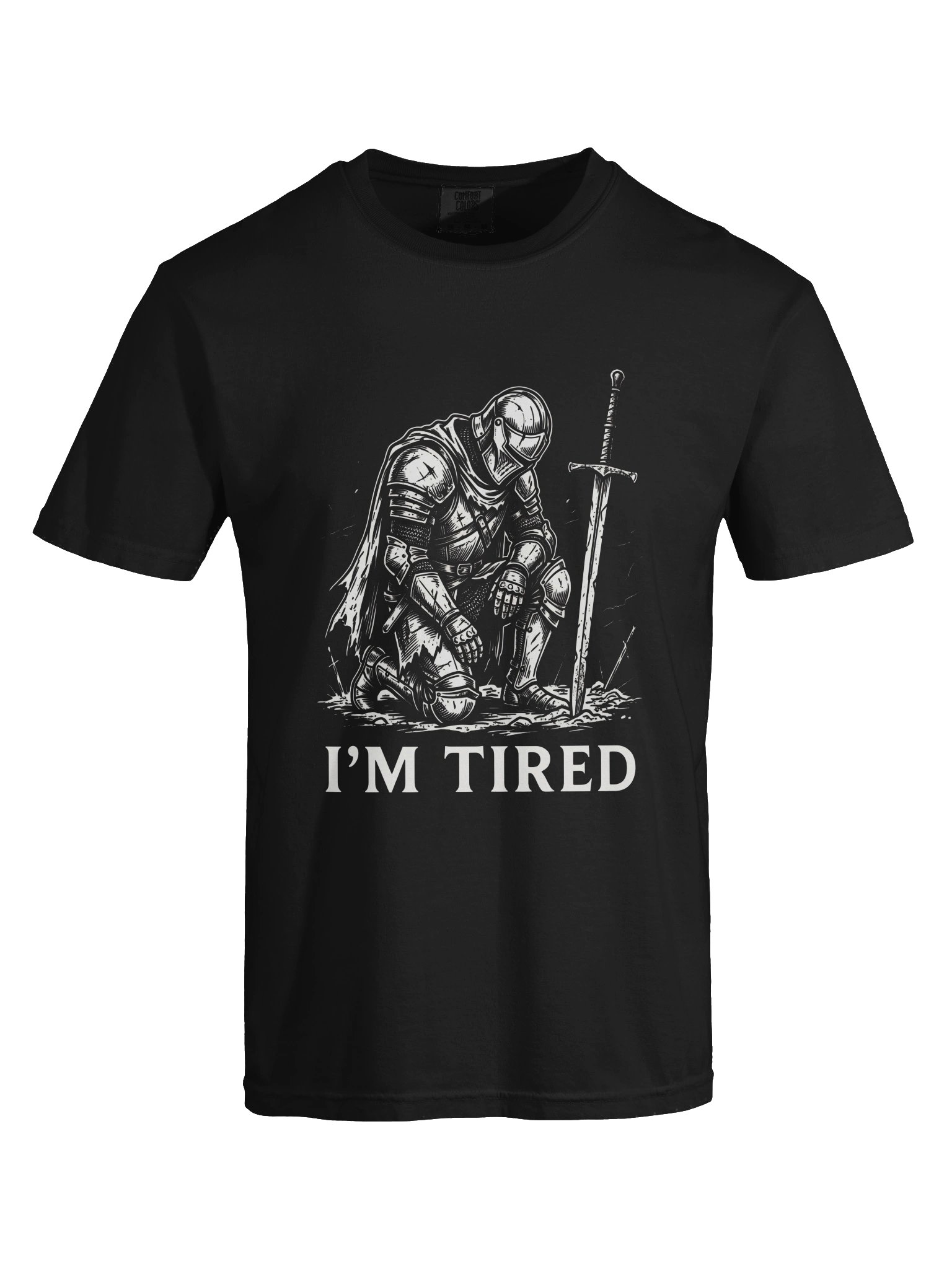 I’m Tired Funny Medieval Knight T-Shirt | Weary Knight Fantasy Humor Tee | Comfort Colors product image (6)