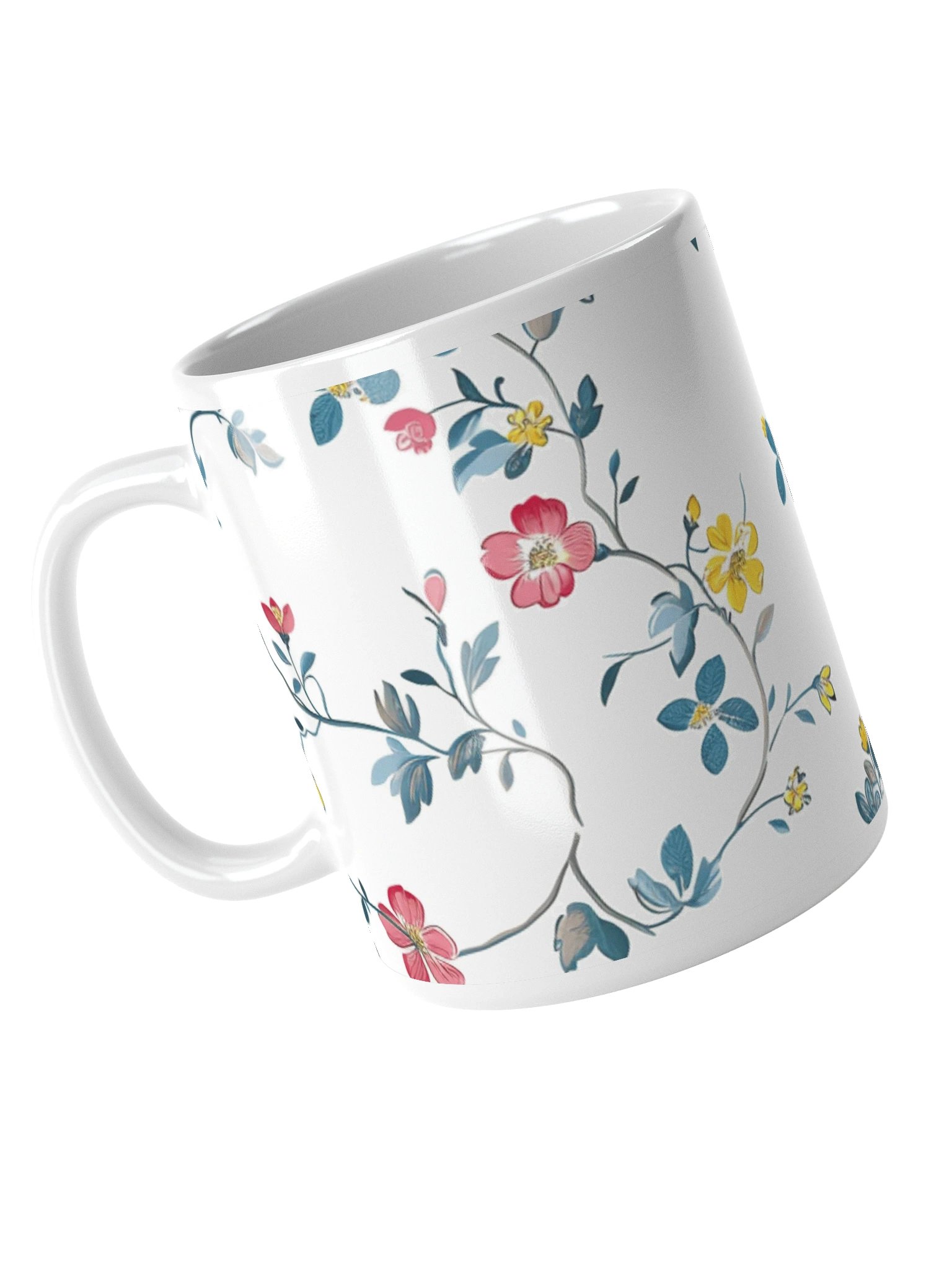 Multicolor Floral White Glossy Ceramic Mug by Treasure Pie product image (7)