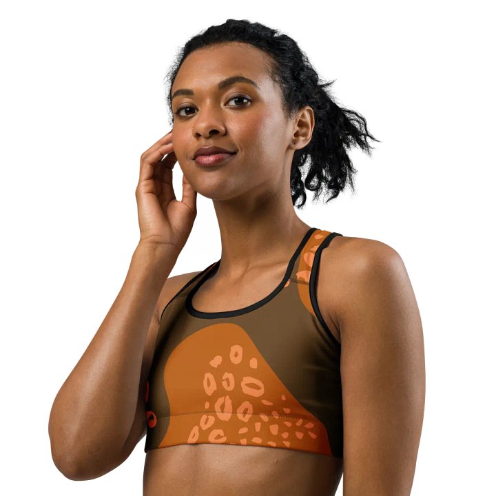 Orange Flowing Depths All-Over Sports Bra product image (3)