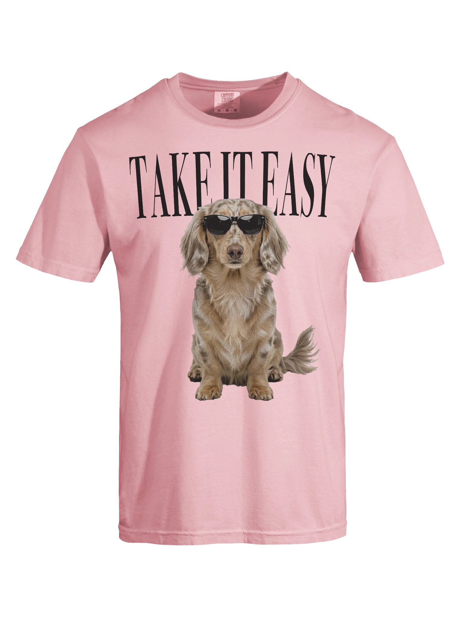 Take It Easy '90s Pop Vintage-Style T-Shirt for Longhaired Dachshund(Dapple) Lovers product image (10)