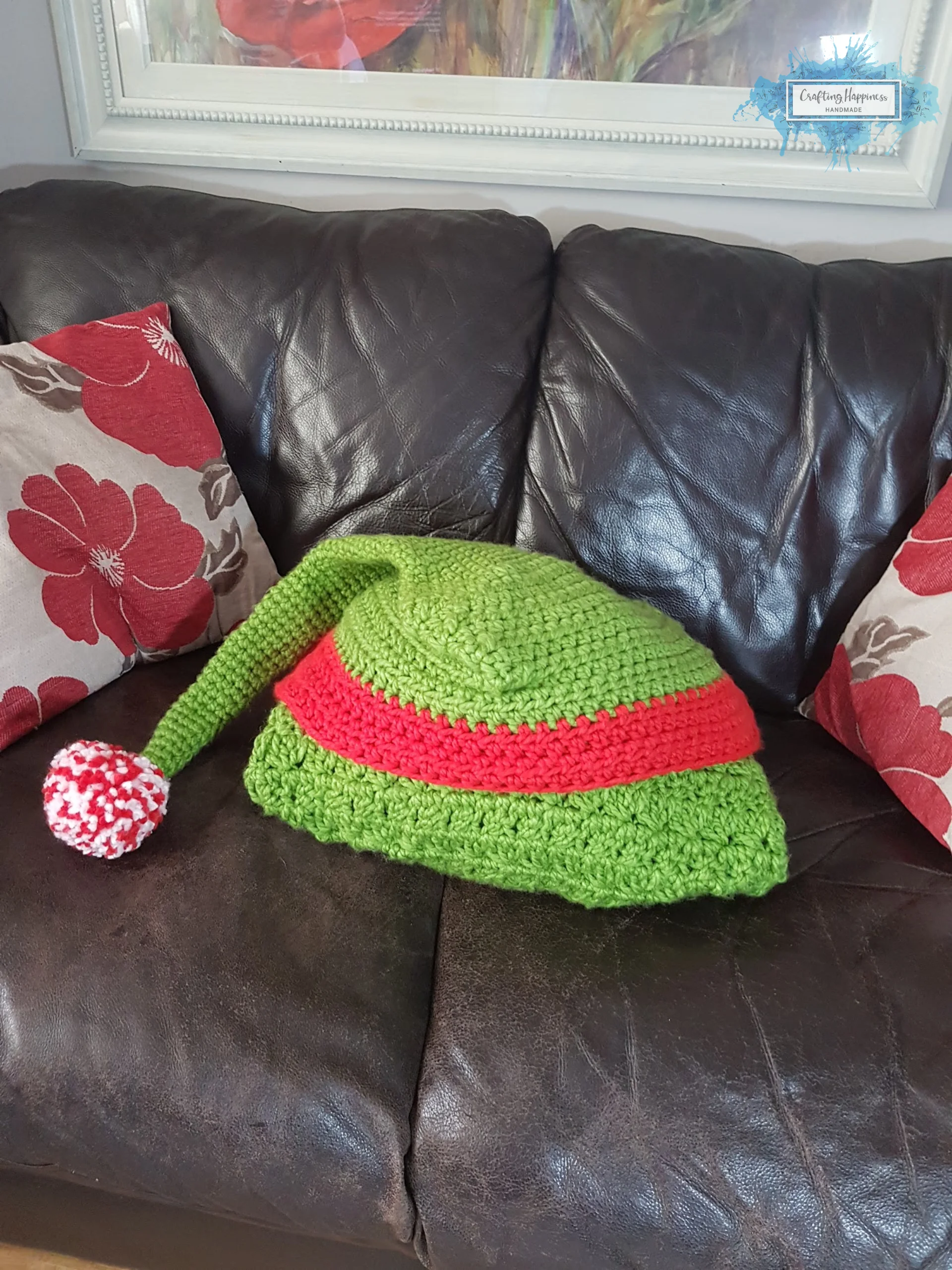 Crochet Christmas Elf Hooded Blanket Pattern | Wearable Afghan (PDF Pattern) product image (2)