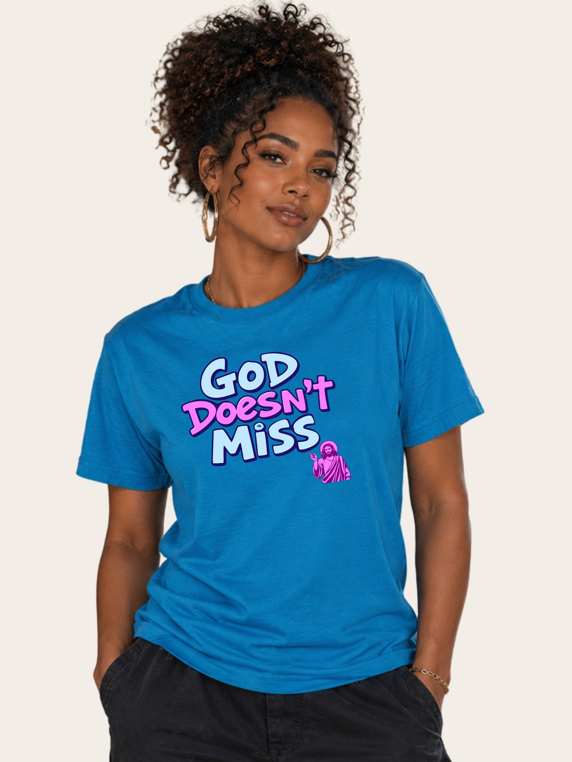 God Doesn’t Miss Pink Design T-shirt product image (1)