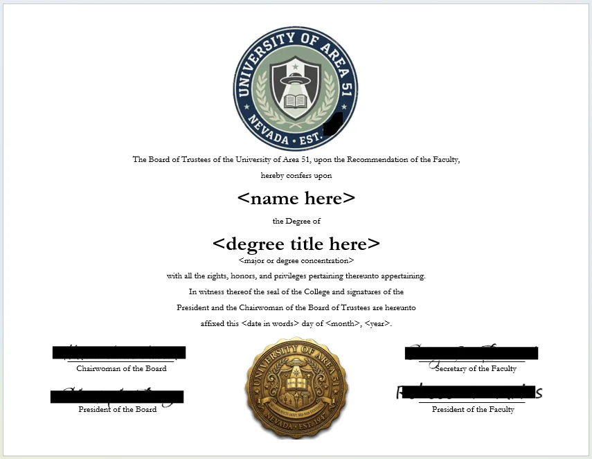 University of Area 51 degree parchment product image (1)