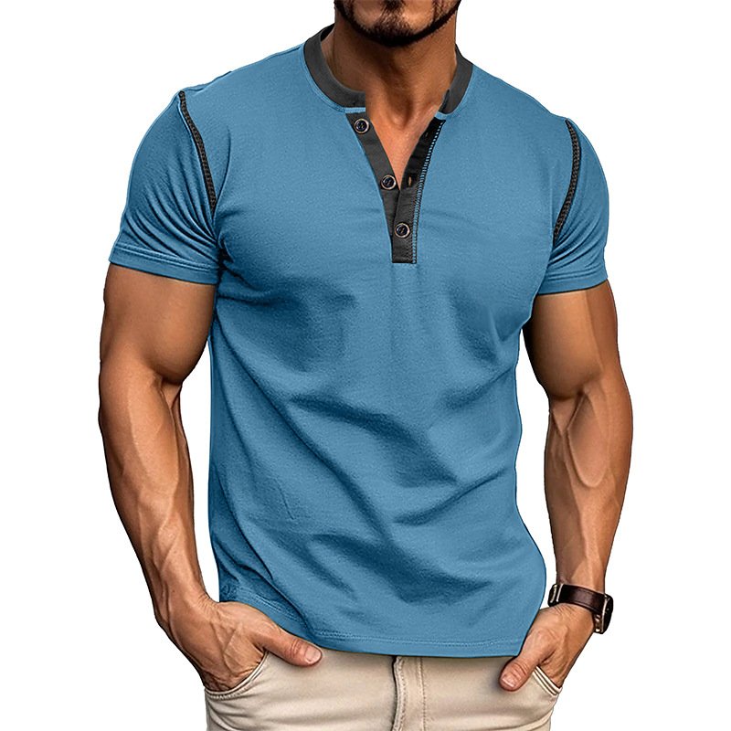 Men's Summer Button V-Neck Polo Shirt product image (10)
