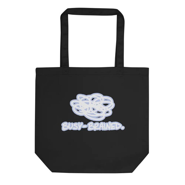 BUSY-BRAINED (lined design, #BDCAEF) tote bag product image (1)