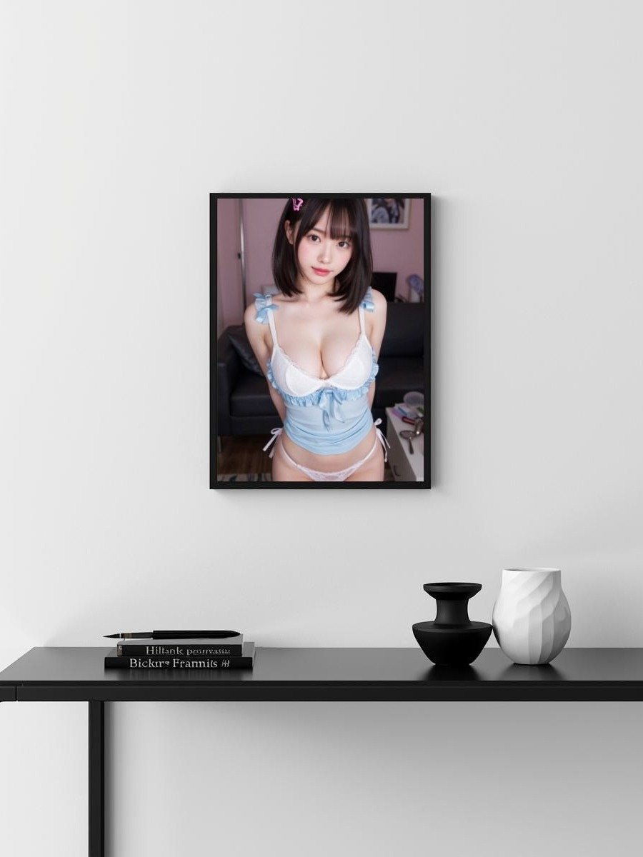 Kawaii Pastel Blue Girl 8x10 Metal Wall Art – Japanese Model Metal Poster product image (3)