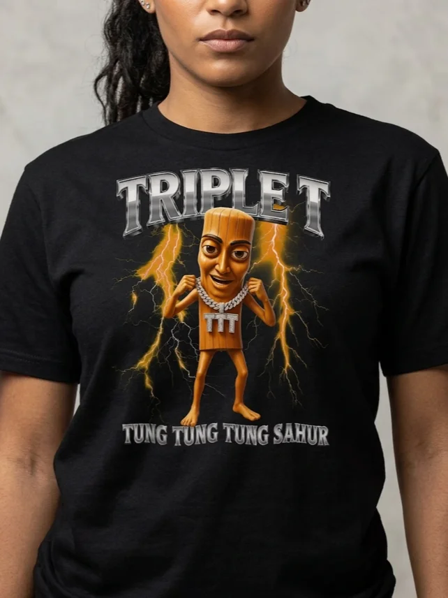 Triplet Tung Tung Tung Sahur Graphic Shirt product image (1)