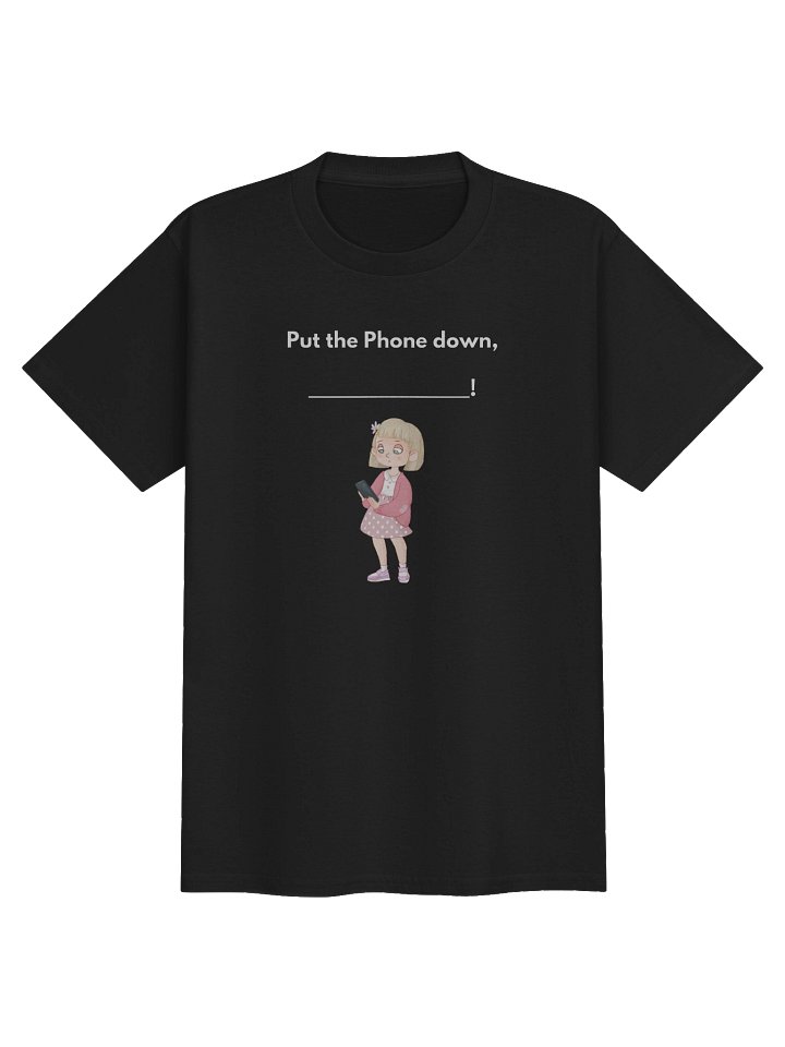 Put the Phone Down Blank Youth Tee (white print) product image (1)