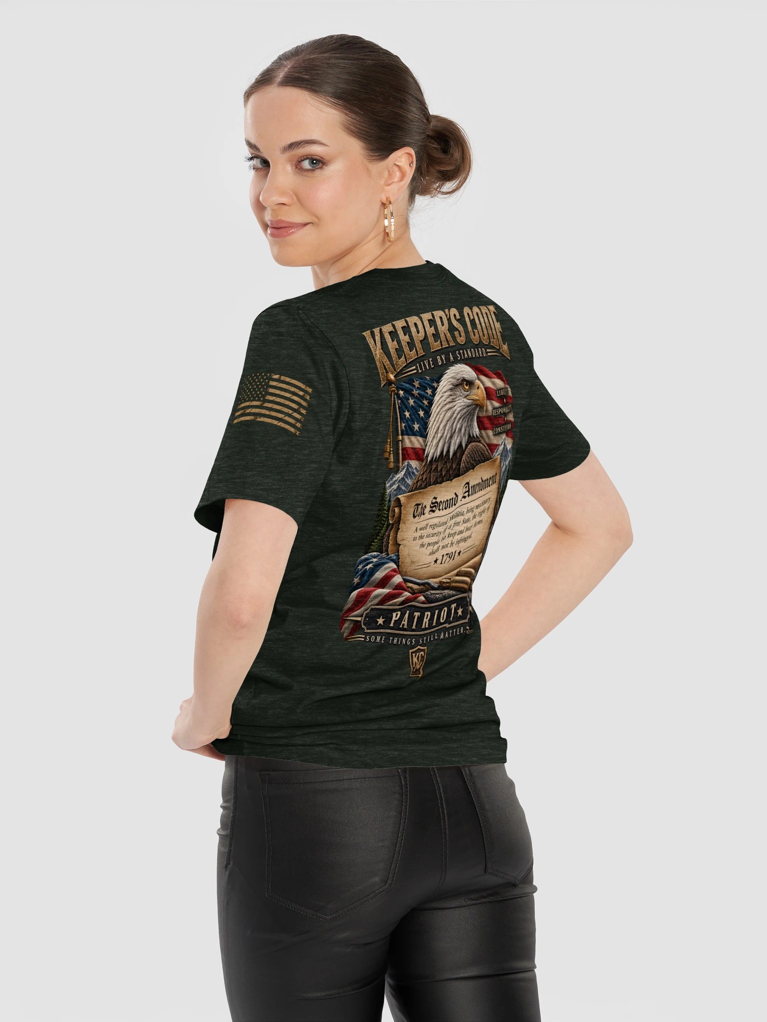 Women’s Second Amendment Patriotic Eagle Graphic T-Shirt product image (5)