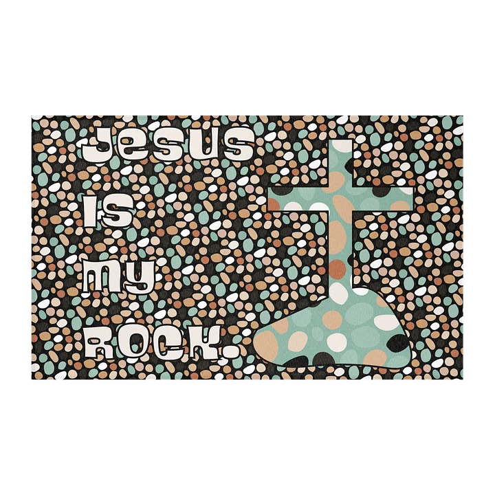 Jesus Is My Rock Area Rug (Neutal Tones) product image (2)