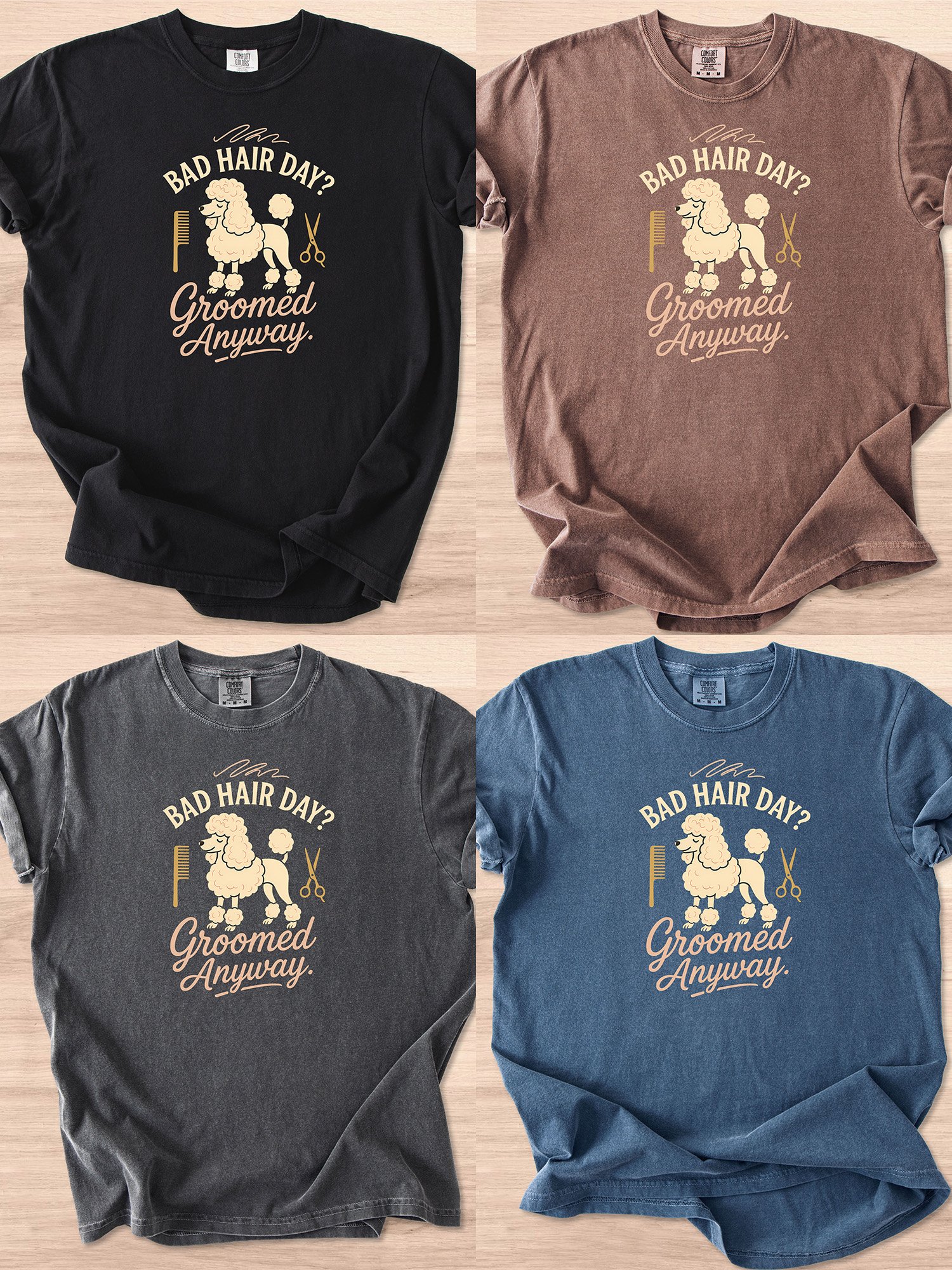 Bad Hair Day Groomed Anyway (Poodle) Tee product image (15)