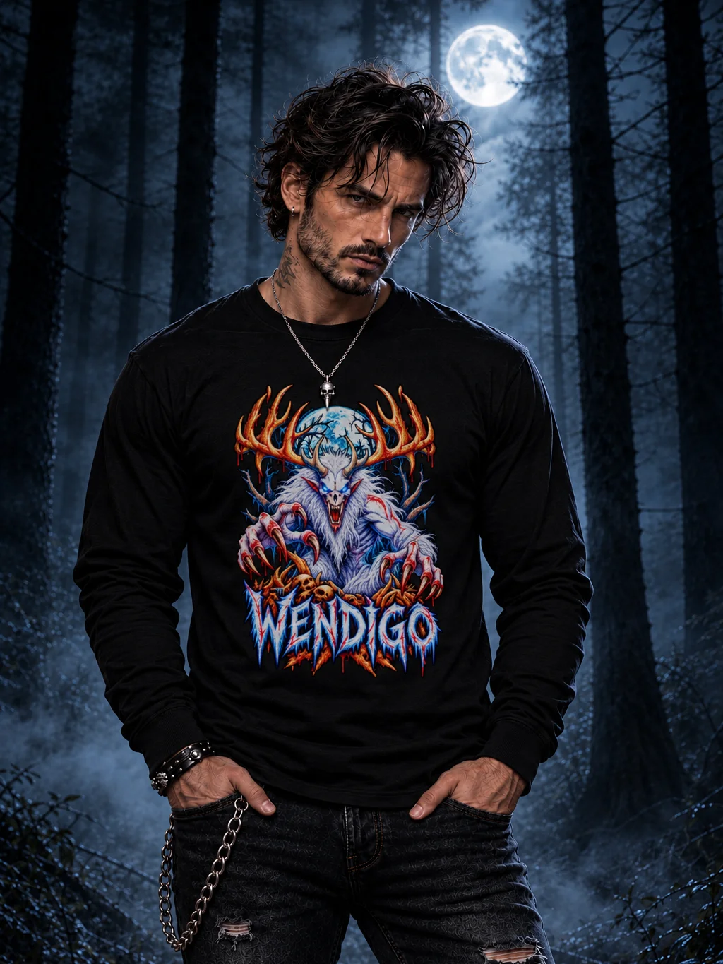 Wendigo: Neon Nightmares – Long Sleeve Shirt product image (5)