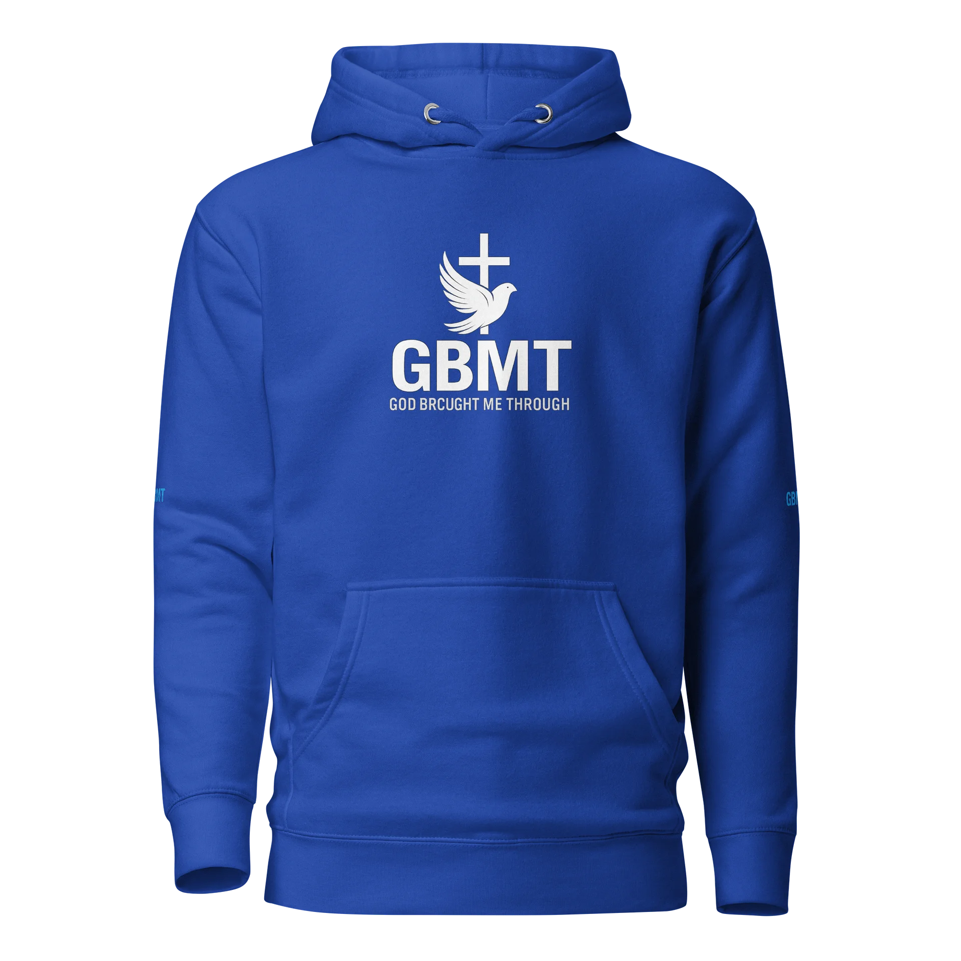 GBMT “God Brought Me Through” Blue Faith Hoodie | Real Survivor Collection product image (1)