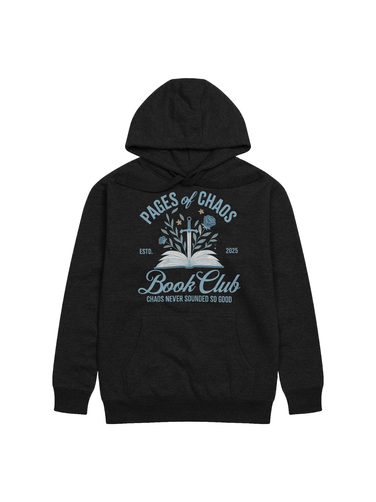 Pages of Chaos Book Club Hoodie (Front Logo, Dark) product image (1)