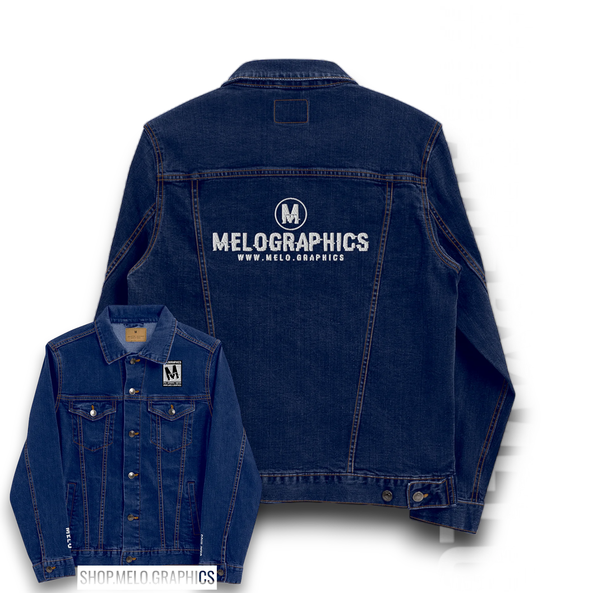 Rated M: White Stitched - Denim Jacket | #MadeByMELO product image (1)