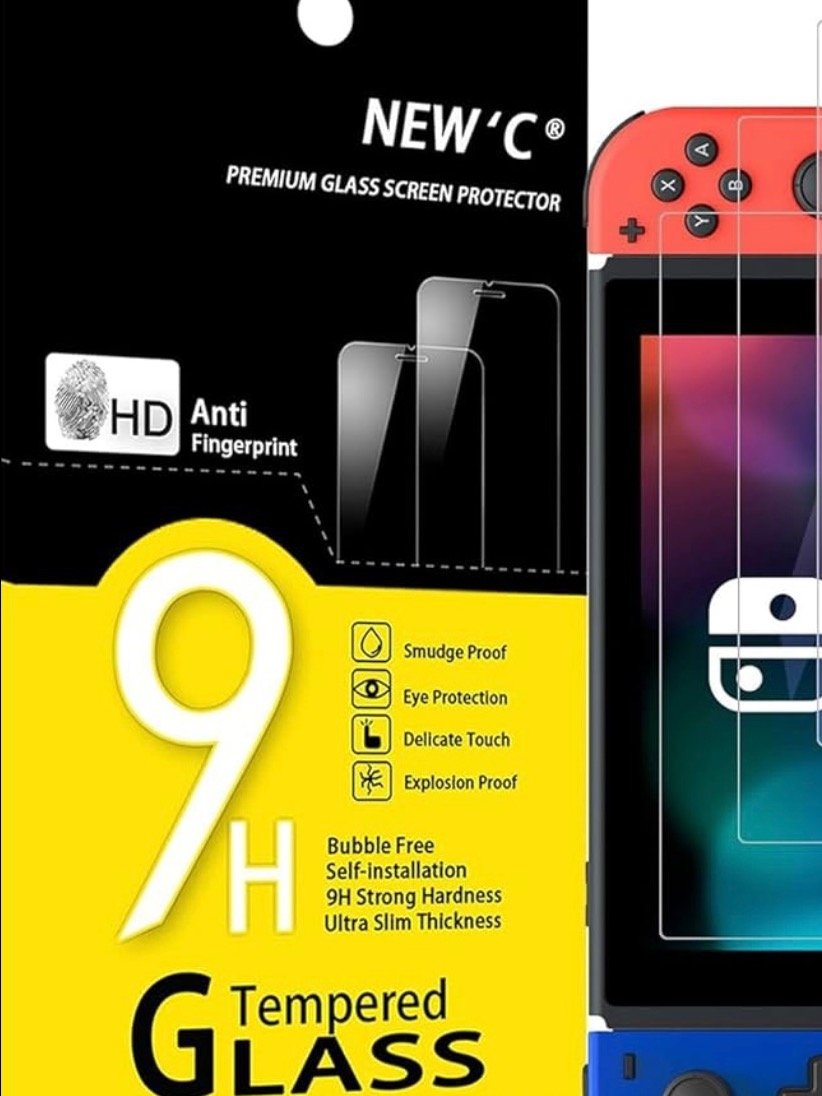 NEW'C 2 Pack Designed for Nintendo Switch Screen Protector Tempered Glass, Case Friendly Anti Scratch Bubble Free Ultra Resistant product image (1)