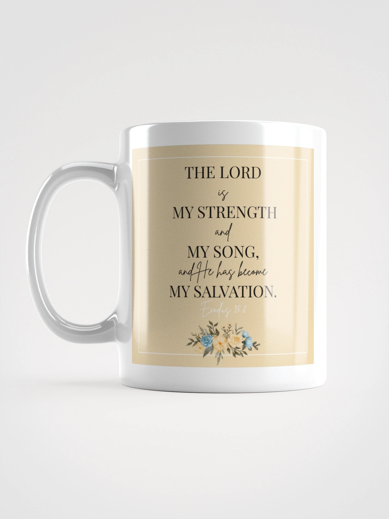 Exodus 15:2 Mug – Floral Design product image (1)