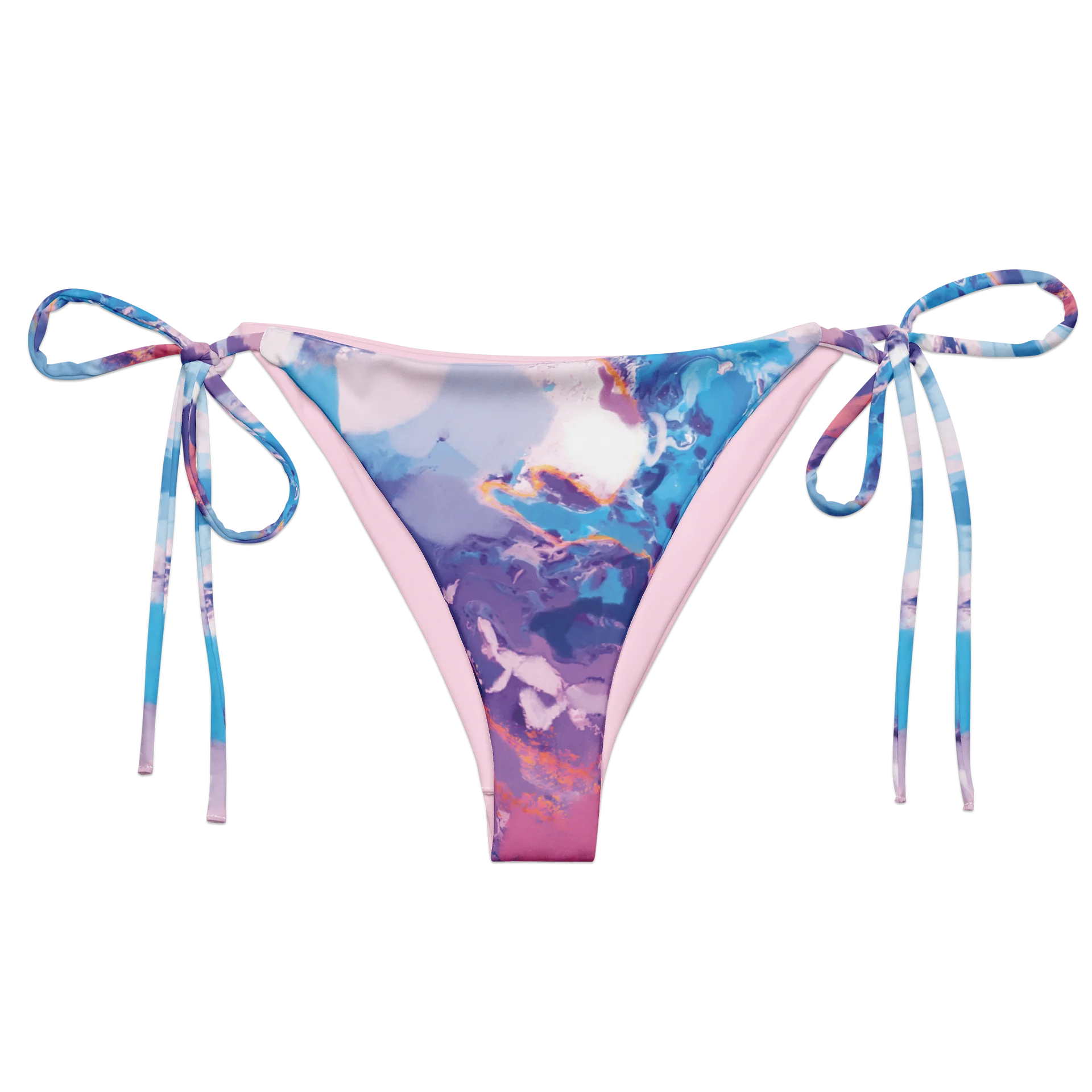 Triangle Bikini Bottom "Marble Effect Pastel Blue Purple Dreamy Waves" product image (2)