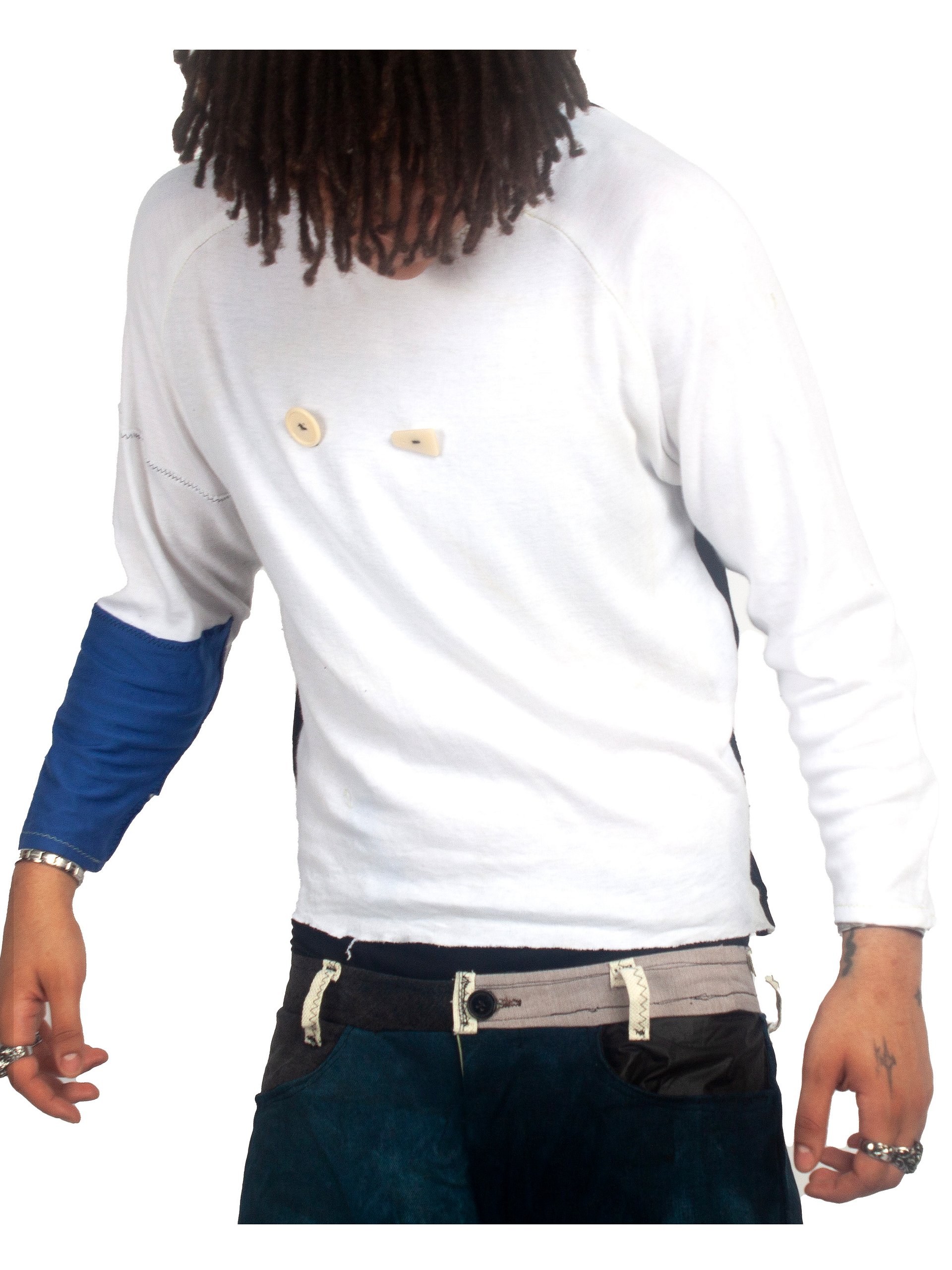 RAGLAN LONG SLEEVE TEE - 2 BUTTON - W/B product image (3)