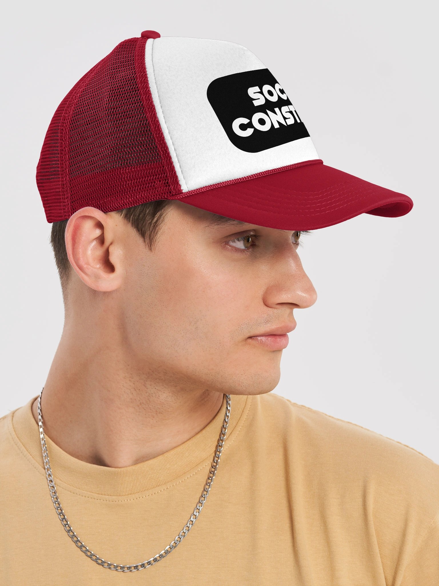 Social Construct Trucker Hat - Red product image (6)