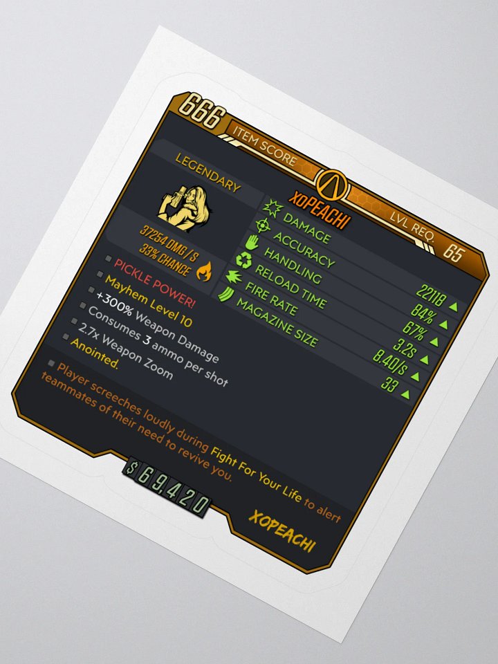 xoPEACHI Borderlands 3 Item Card product image (1)