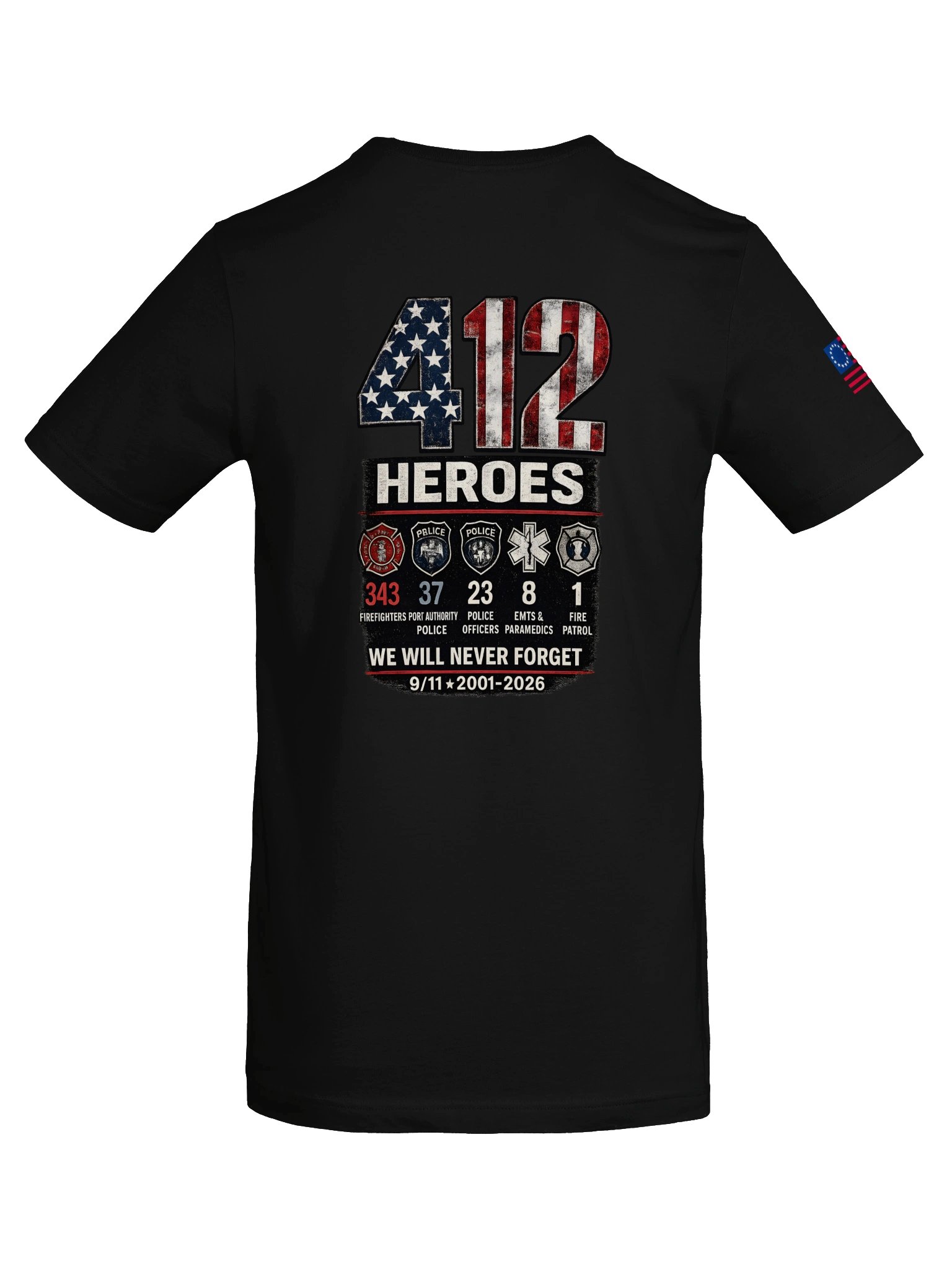 412 Heroes 9/11 25th Anniversary Shirt, First Responder Memorial T-Shirt, Never Forget 2001–2026 Patriotic Tribute Tee product image (58)