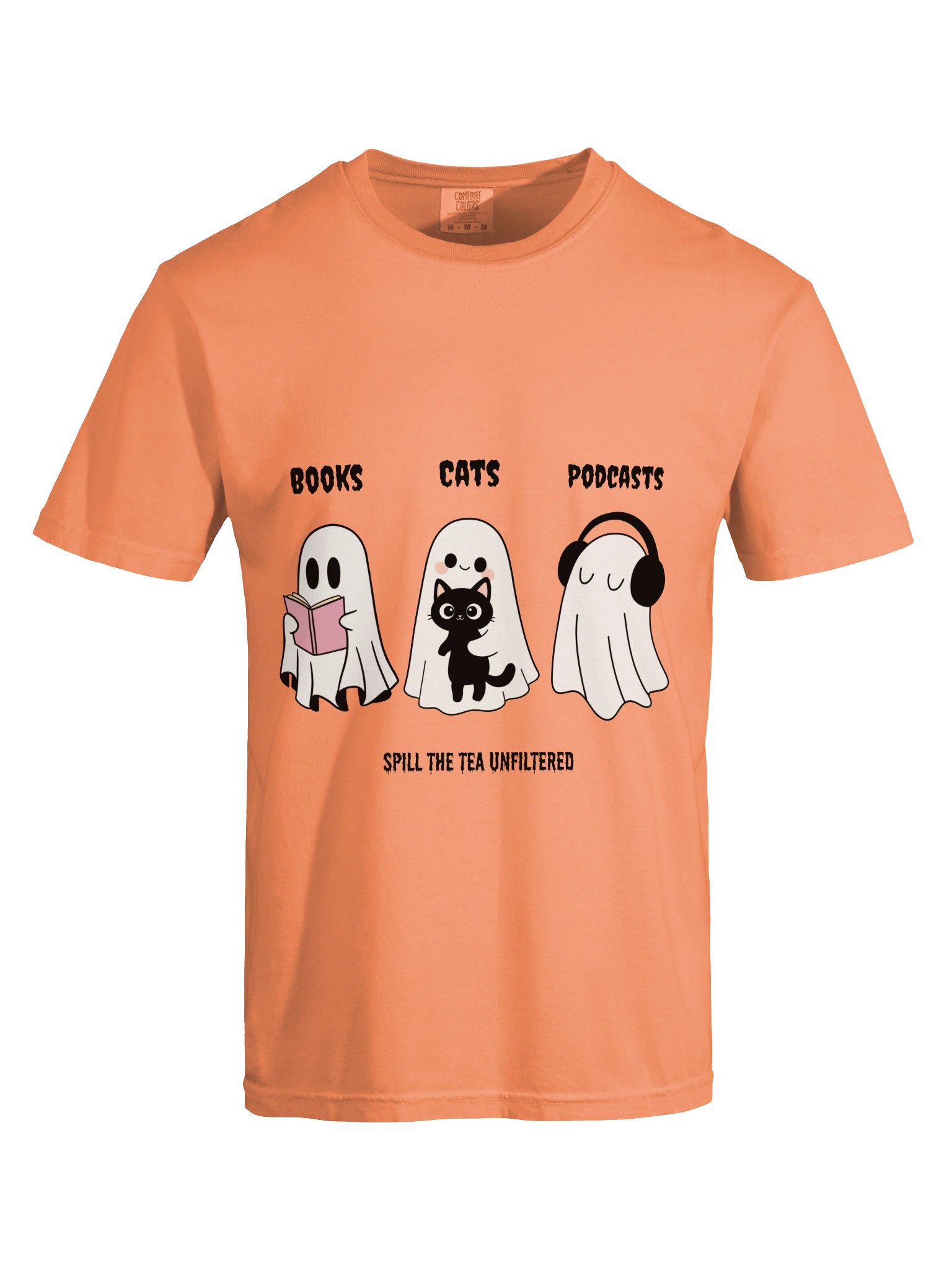 Books Cats Podcasts Halloween Tee product image (9)