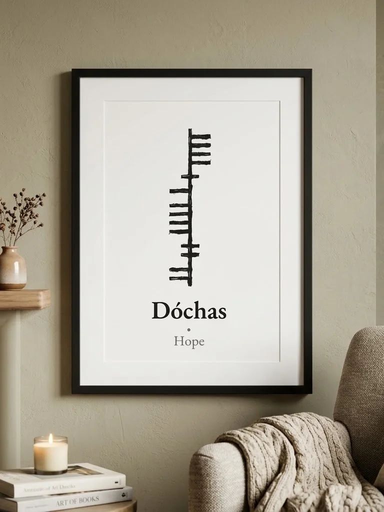Dóchas – Celtic Hope Ogham Framed Art Print product image (39)