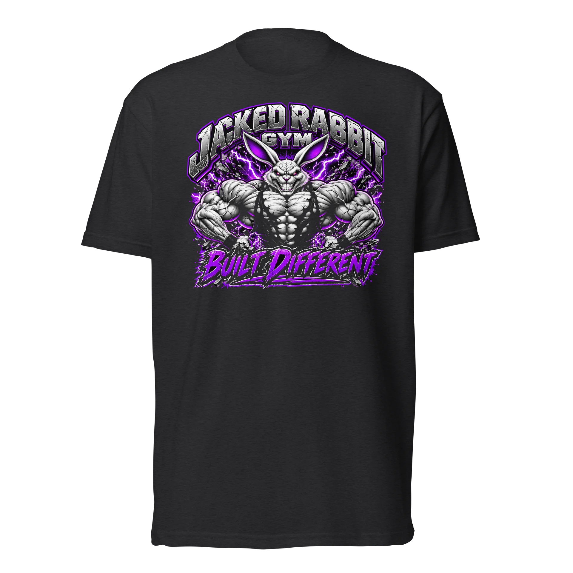Jacked Rabbit Gym – Built Different T-Shirt (Electric Purple) product image (1)
