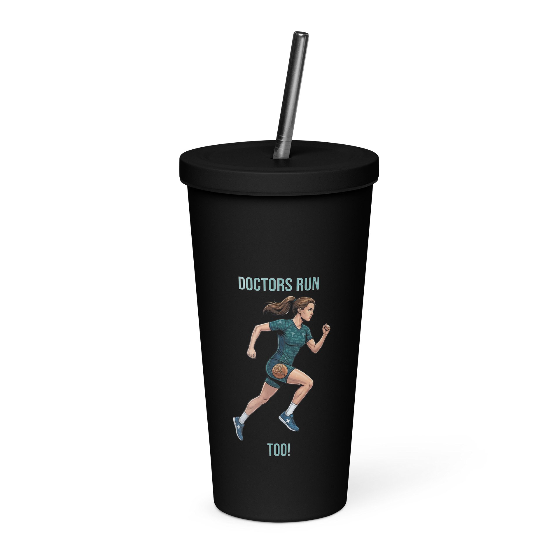 Doctor Athlete Tumbler with Straw | Ladies Running Edition product image (1)