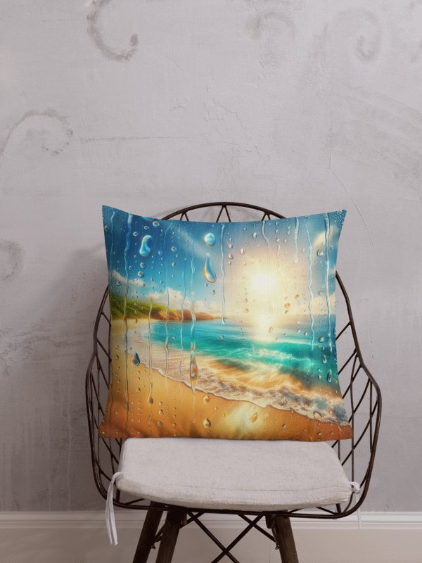 Dreamlike Beachscape Premium Pillow | AI Design product image (1)