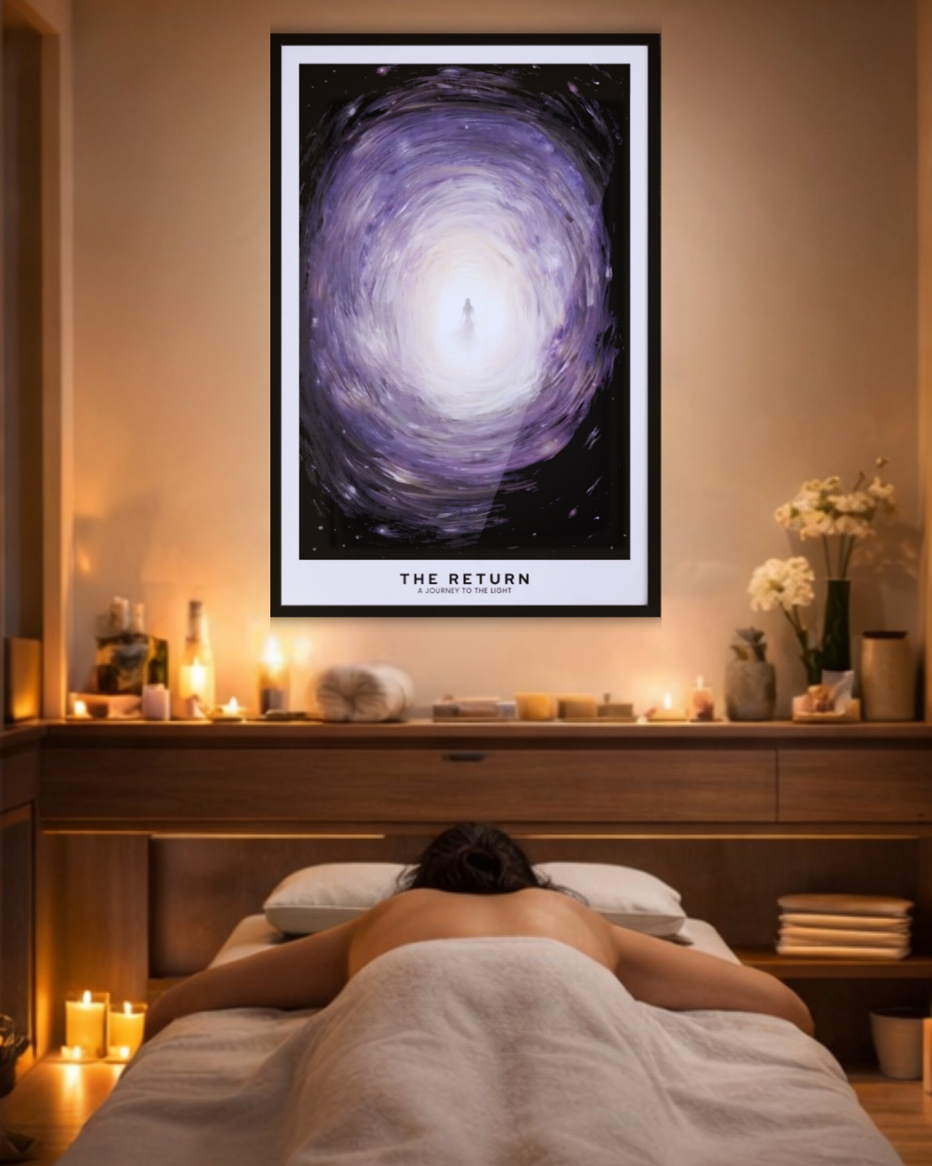 The Return – Spiritual Wall Art Print | Near Death Experience Art | Afterlife Light Tunnel Poster | Meditation & Healing Room Decor product image (5)