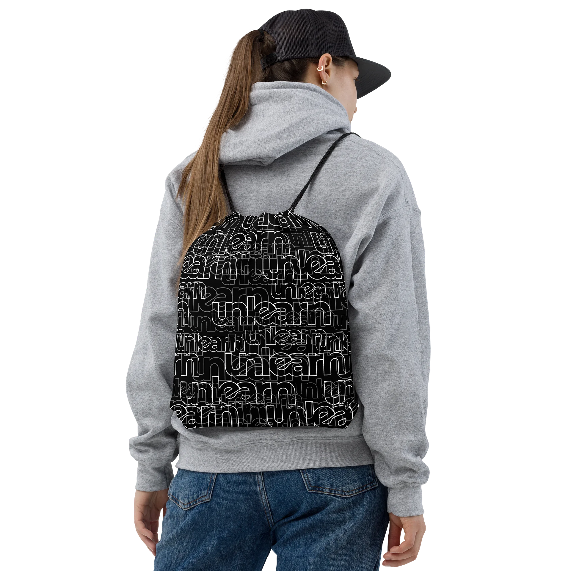 Wired Drawstring Bag: Black product image (2)
