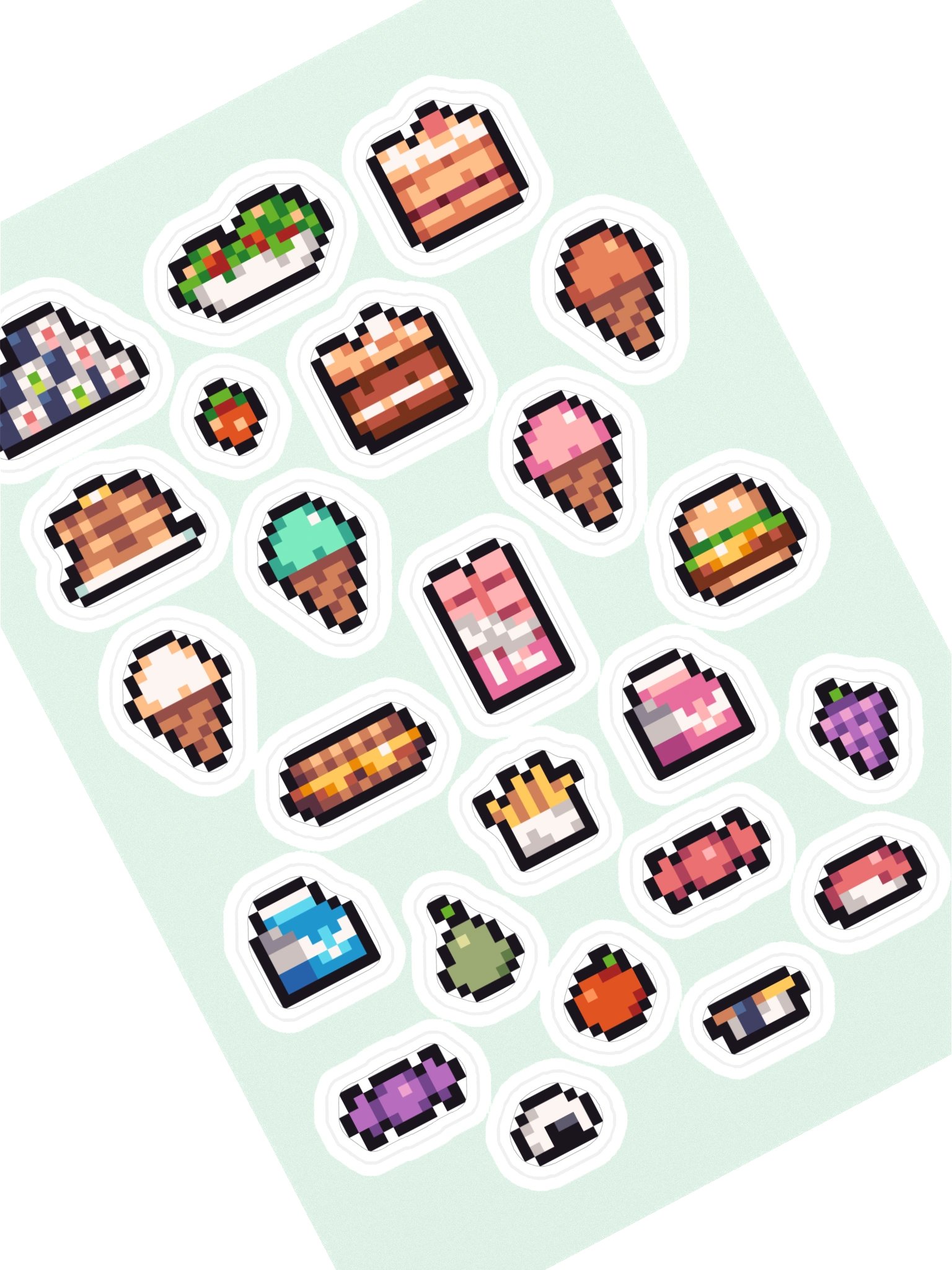 Pixel Snacks Sticker Sheet product image (1)