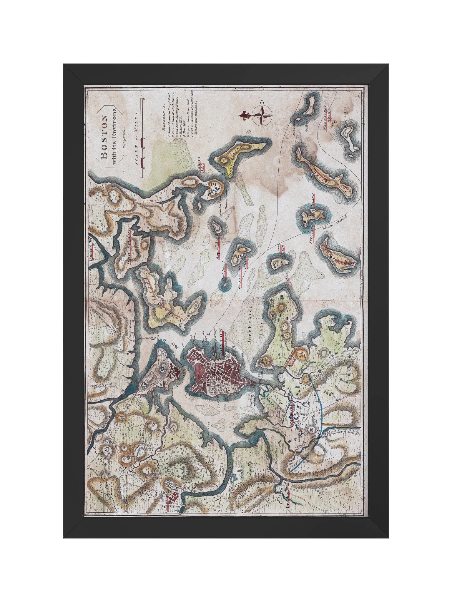 Boston with its Environs, 1806 Framed Map Poster product image (1)