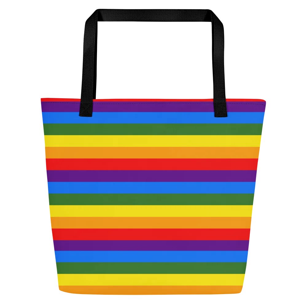 Vibrant Horizon Stripes Large Tote Bag product image (7)