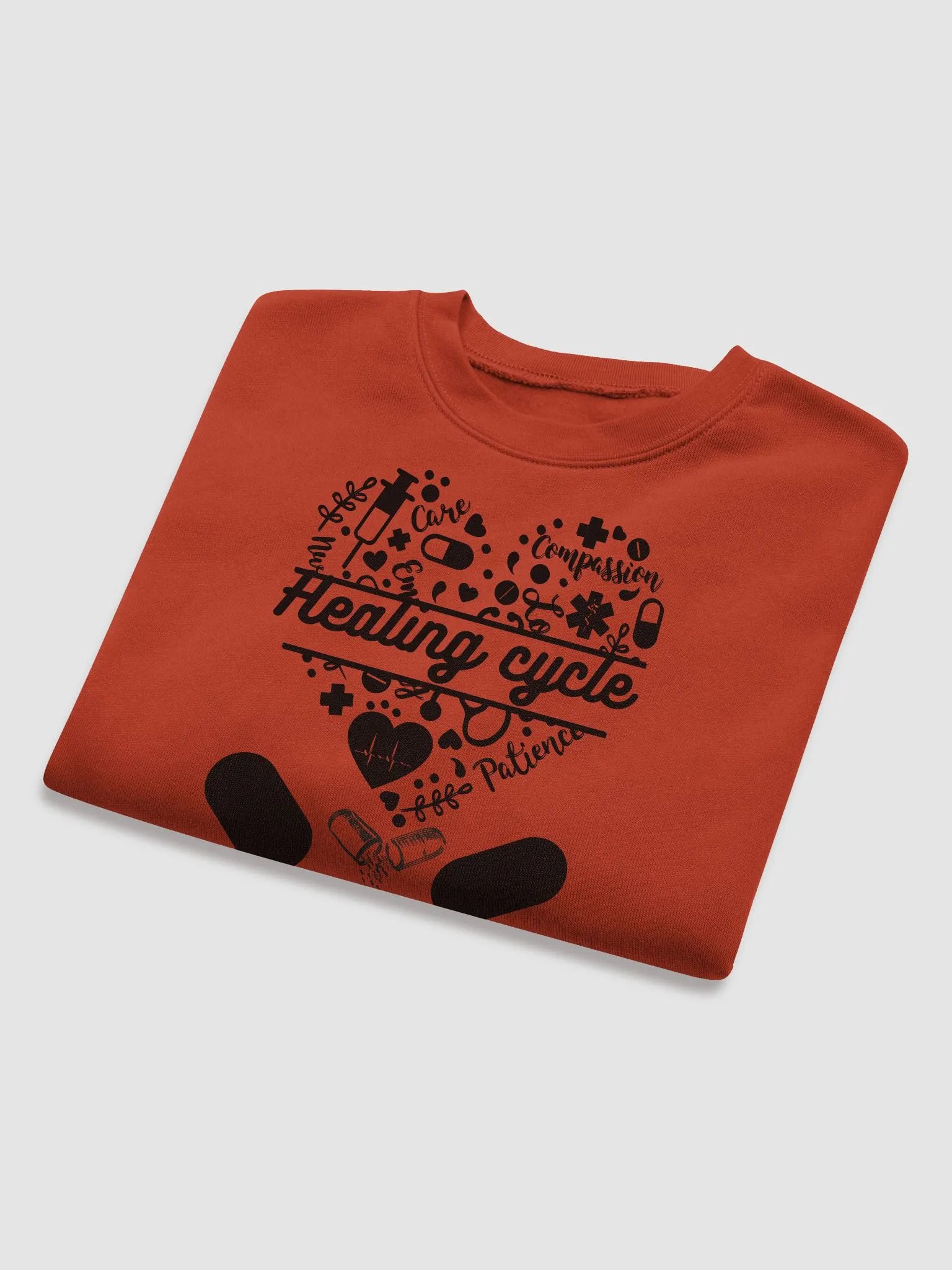 Medical elements heart shape crop sweatshirt product image (23)