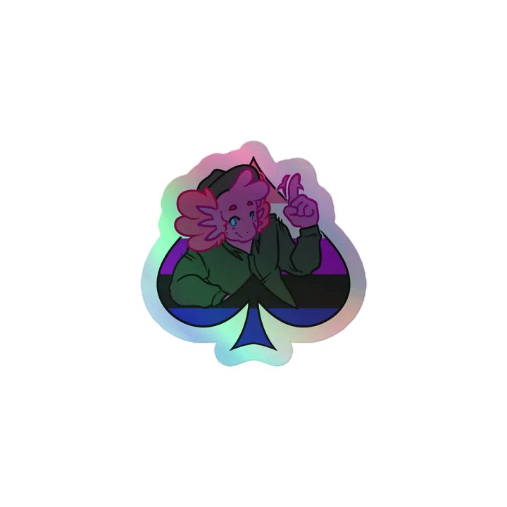 Genderfluid in Spades | Kiss-Cut Holo Sticker product image (1)
